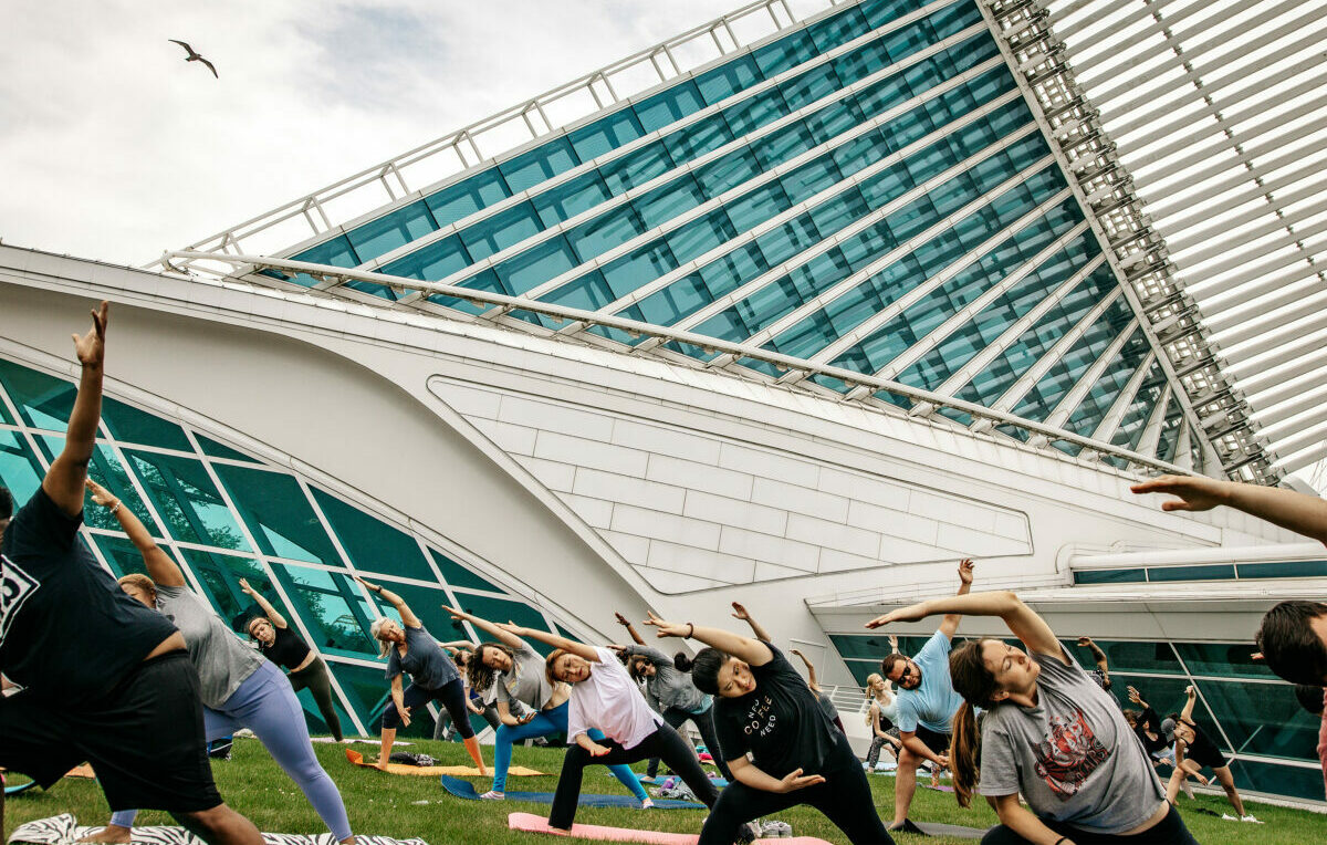 Outdoor yoga at the Museum