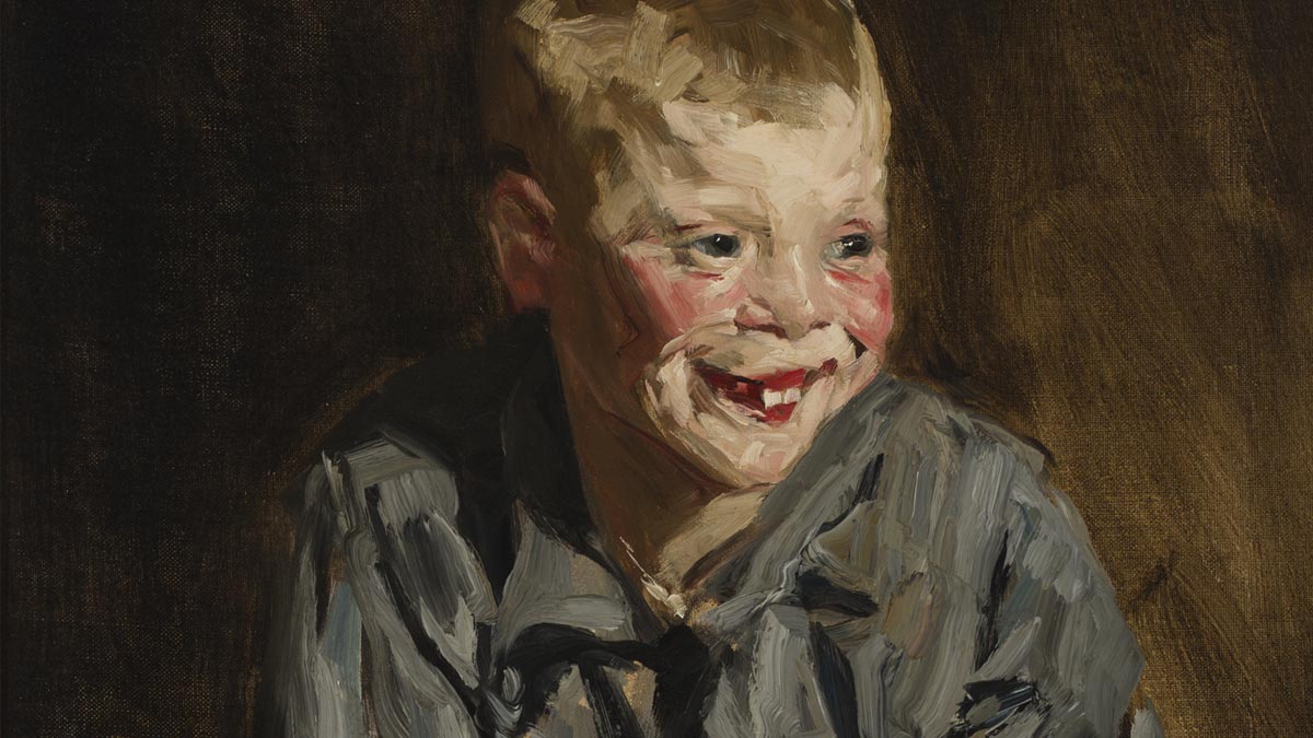 Portrait of a young boy with large front teeth