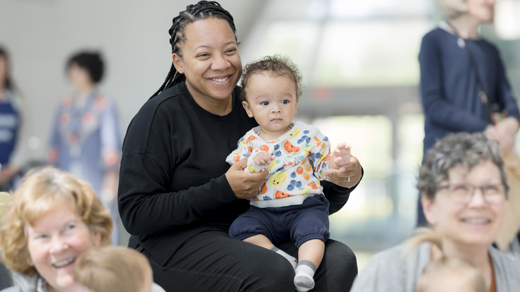 Woman with young child