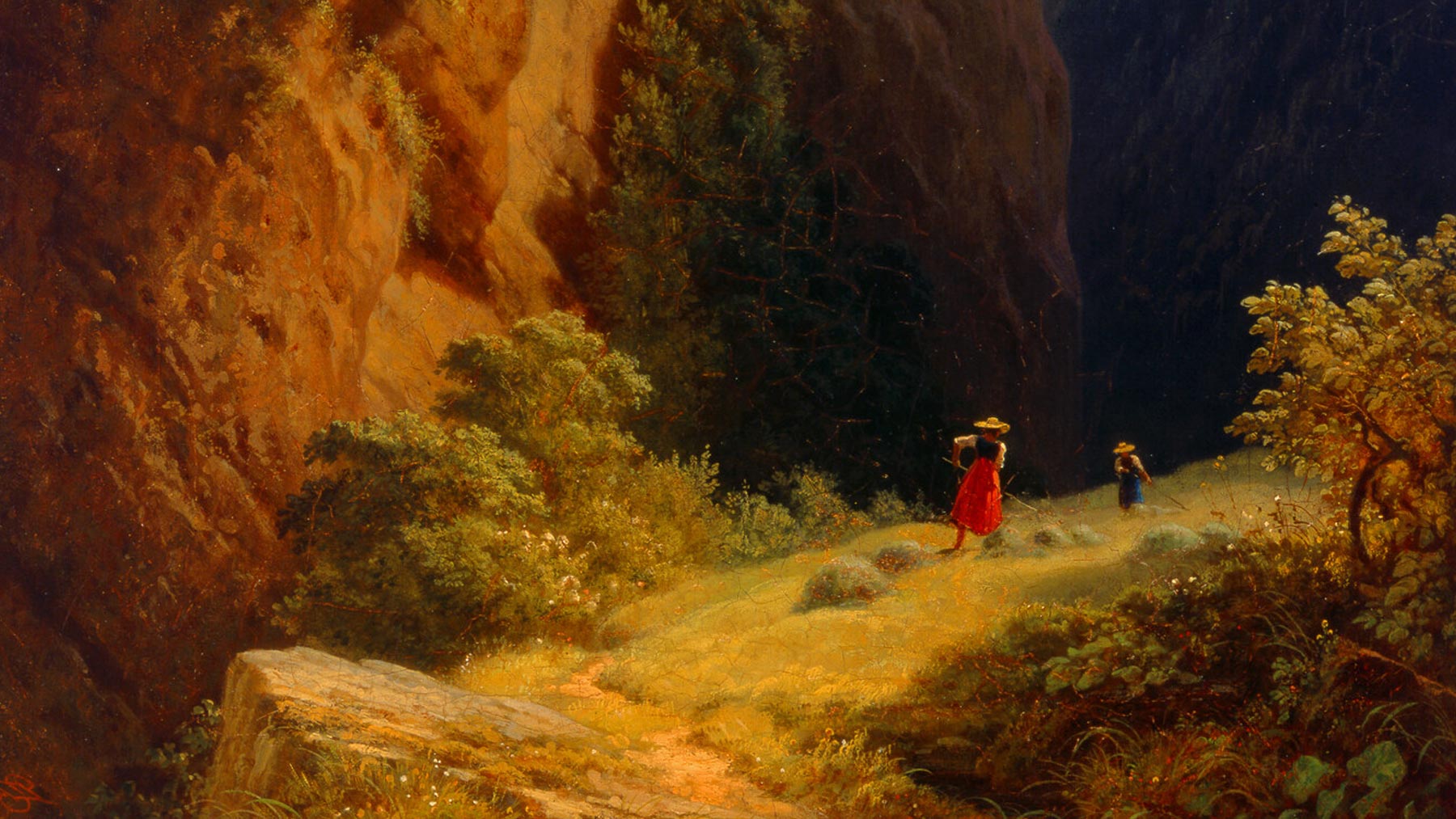 Carl Spitzweg, Women Mowing in the Mountains (Harvest in the Tyrolean Alps)