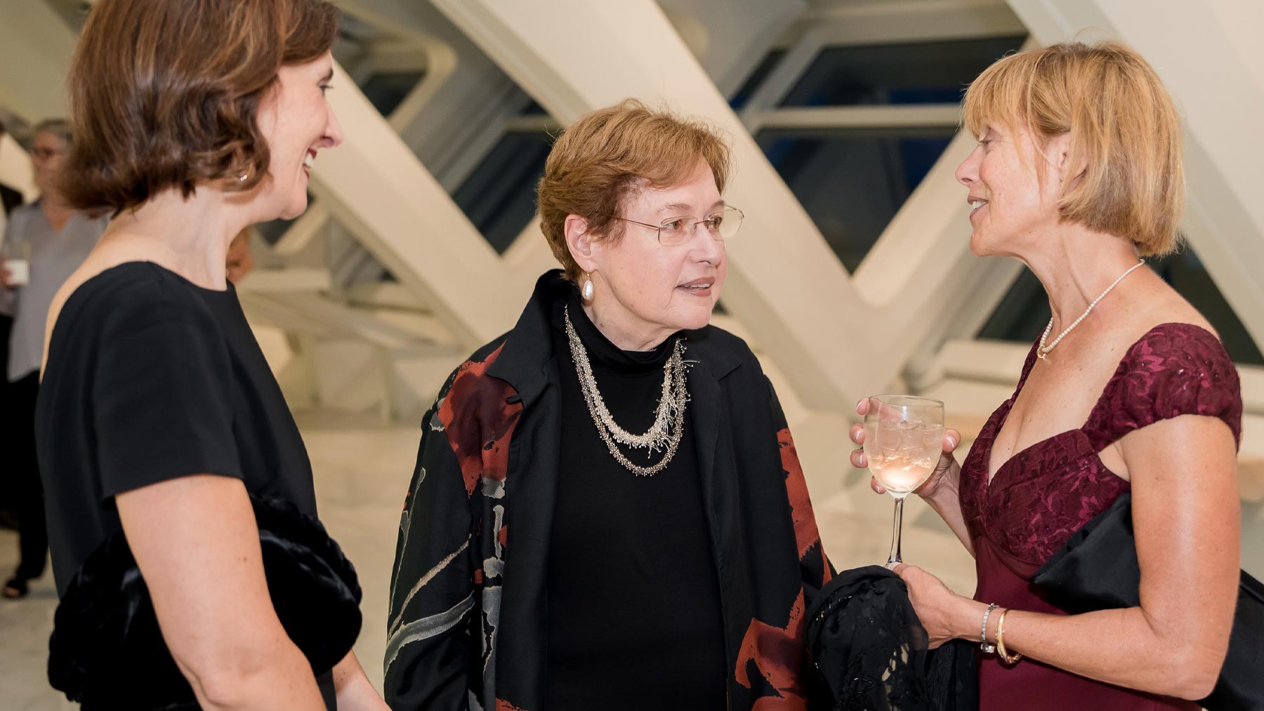 Three women talking in the Galleria