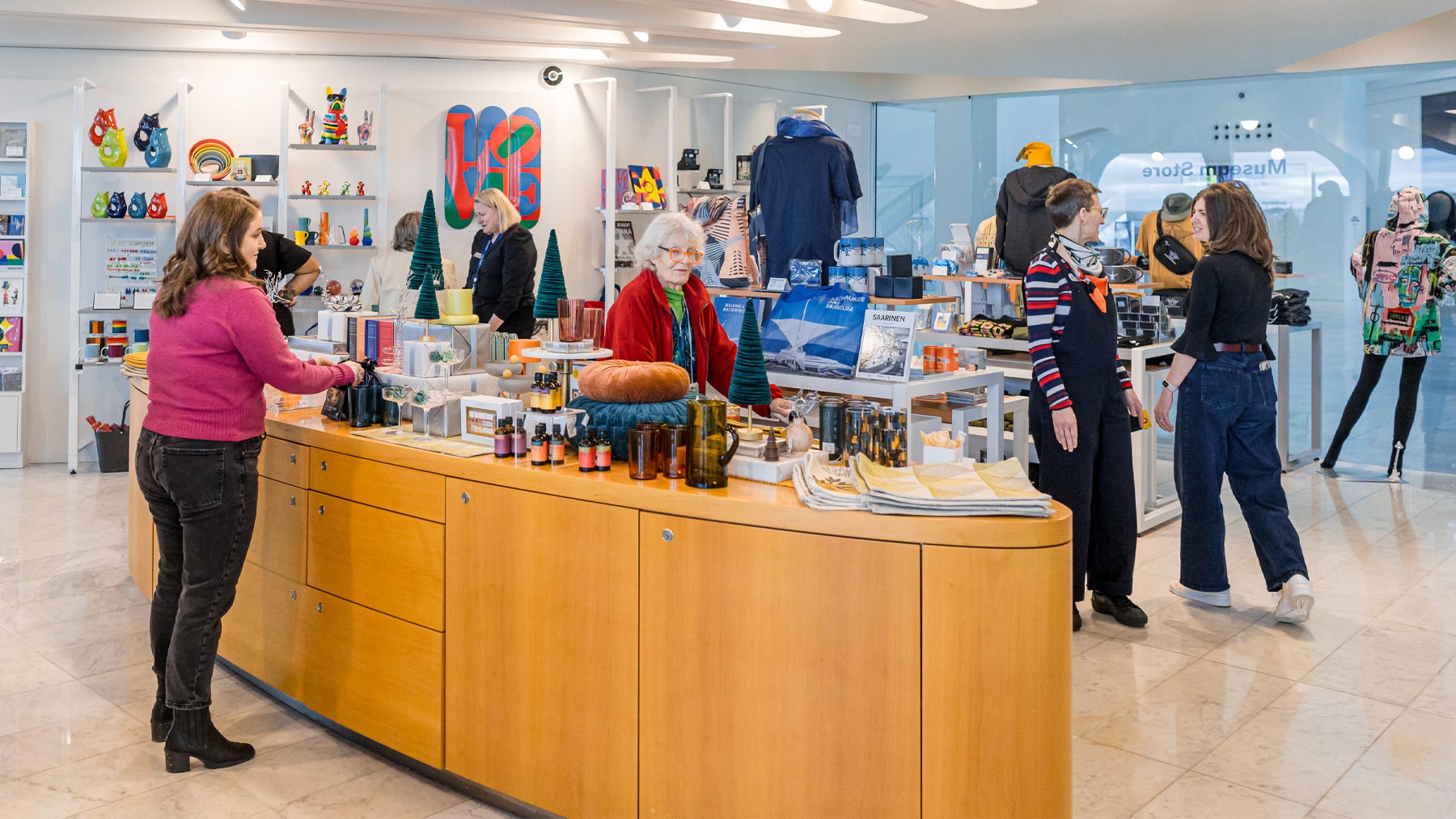 Customers shopping in the Museum store