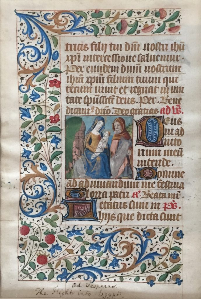Leaf with a Miniature of the Flight into Egypt from a Book of Hours