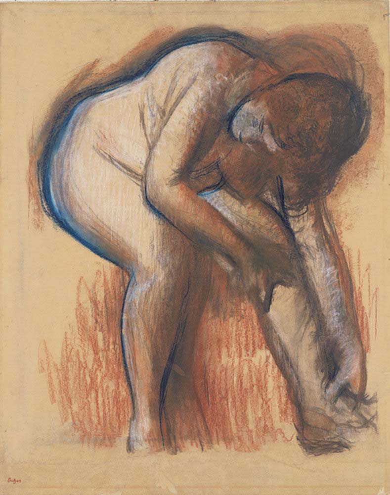Edgar Degas, After the Bath, Woman Drying Her Leg