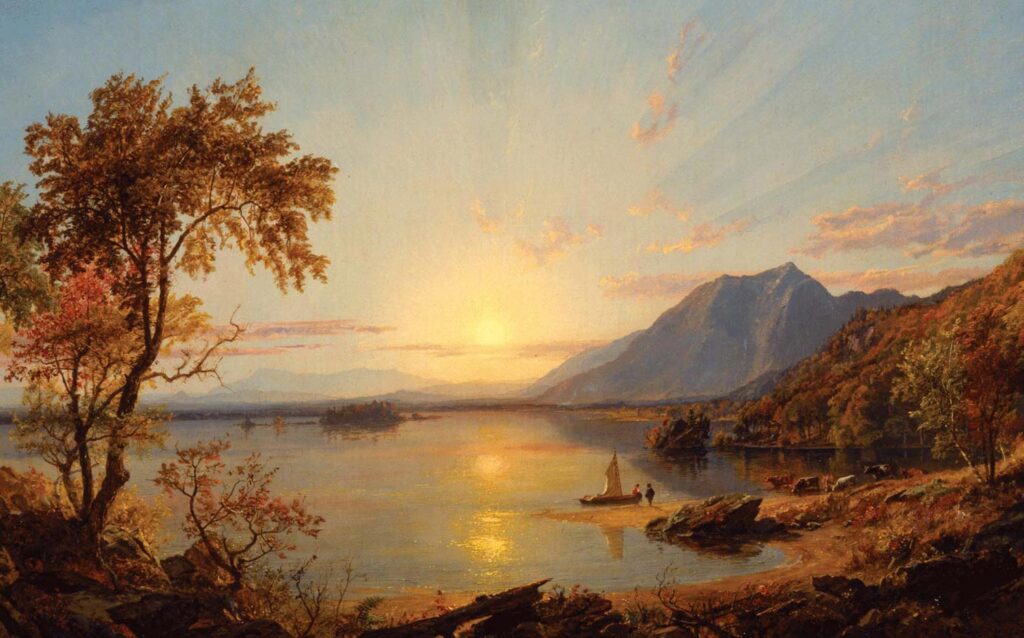 Jasper Francis Cropsey, Sunset, Lake George, New York