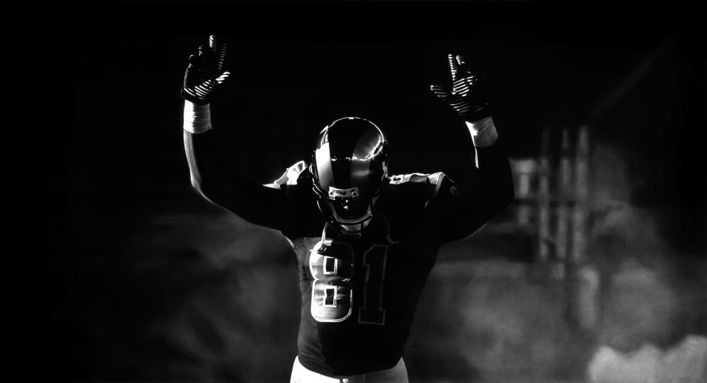 Robert Longo, Untitled (Kenny Britt, St. Louis Rams; Hands Up)