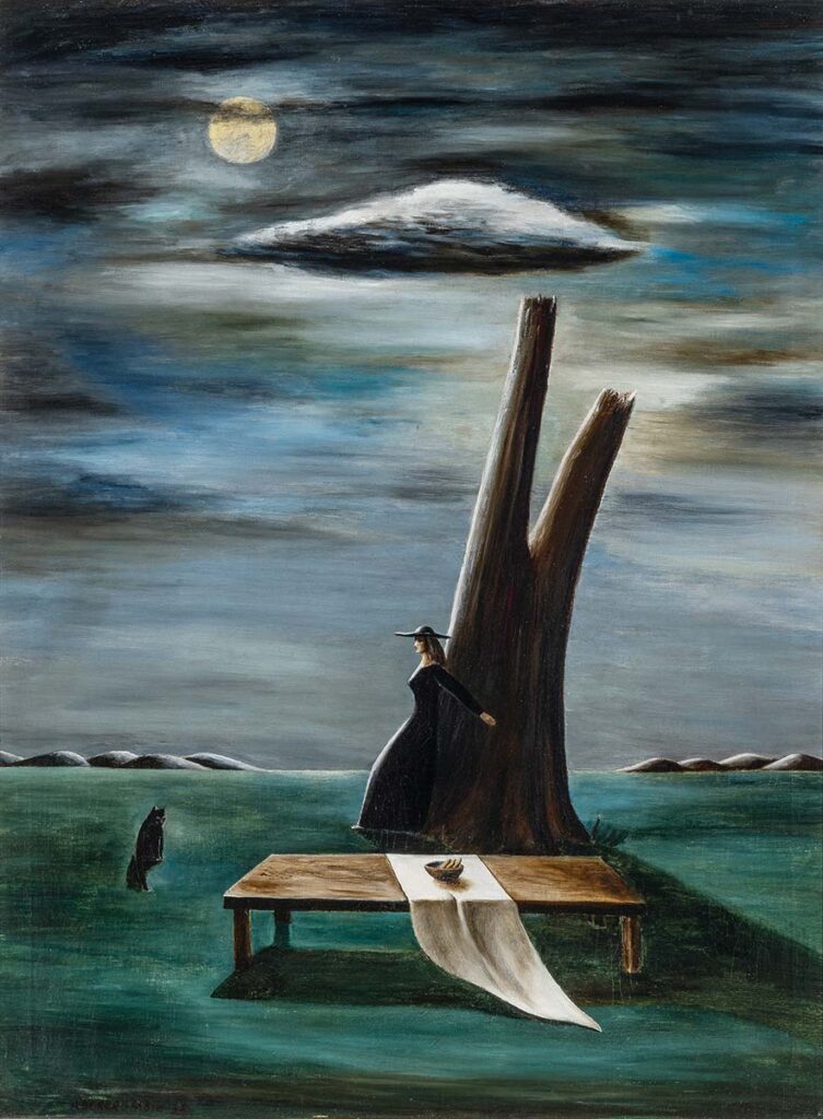 Gertrude Abercombie, “Tree, Table, and Cat”