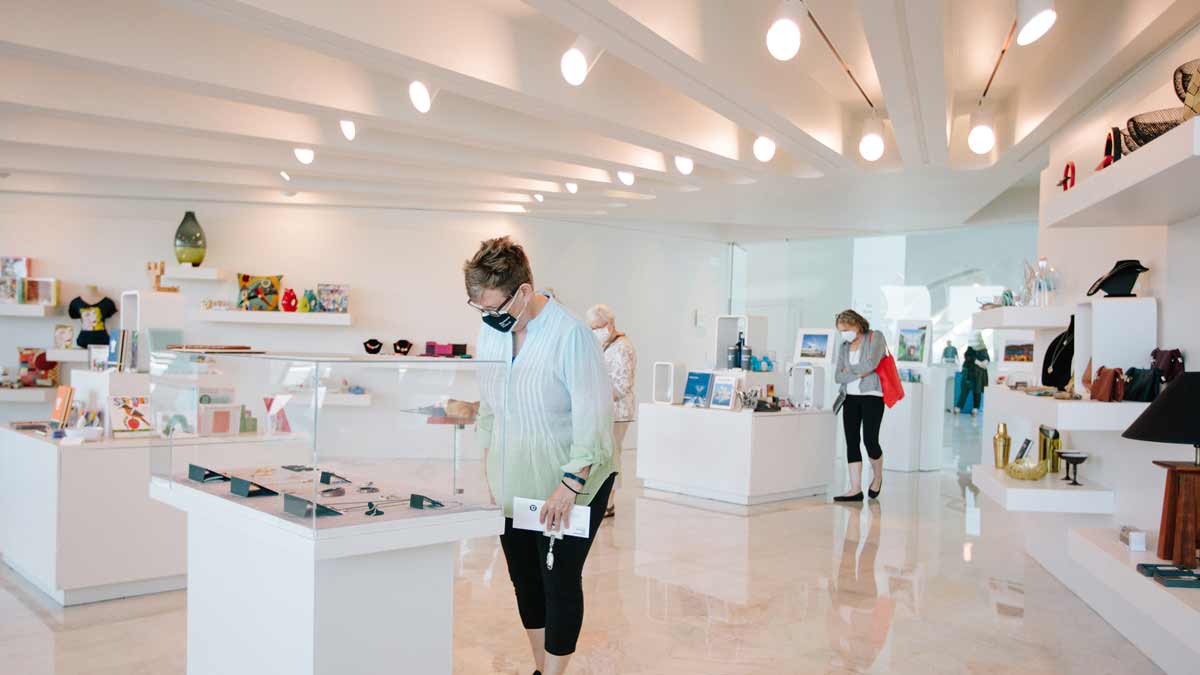 Photo of customer shopping in the Museum Store