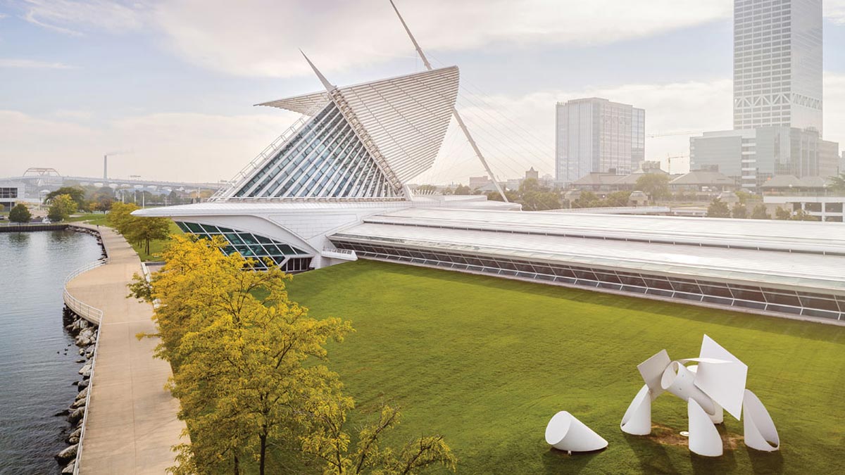 External view of the Quadracci Pavilion at the Milwaukee Art Museum