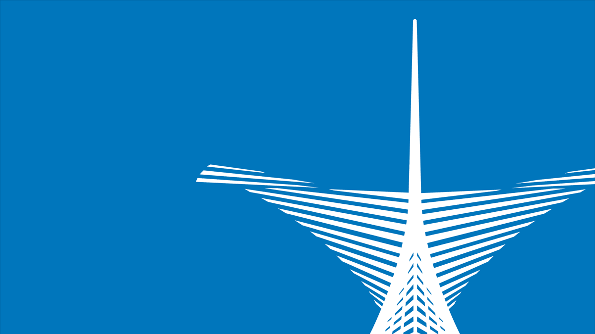 Flat image of the calatrava on a blue background