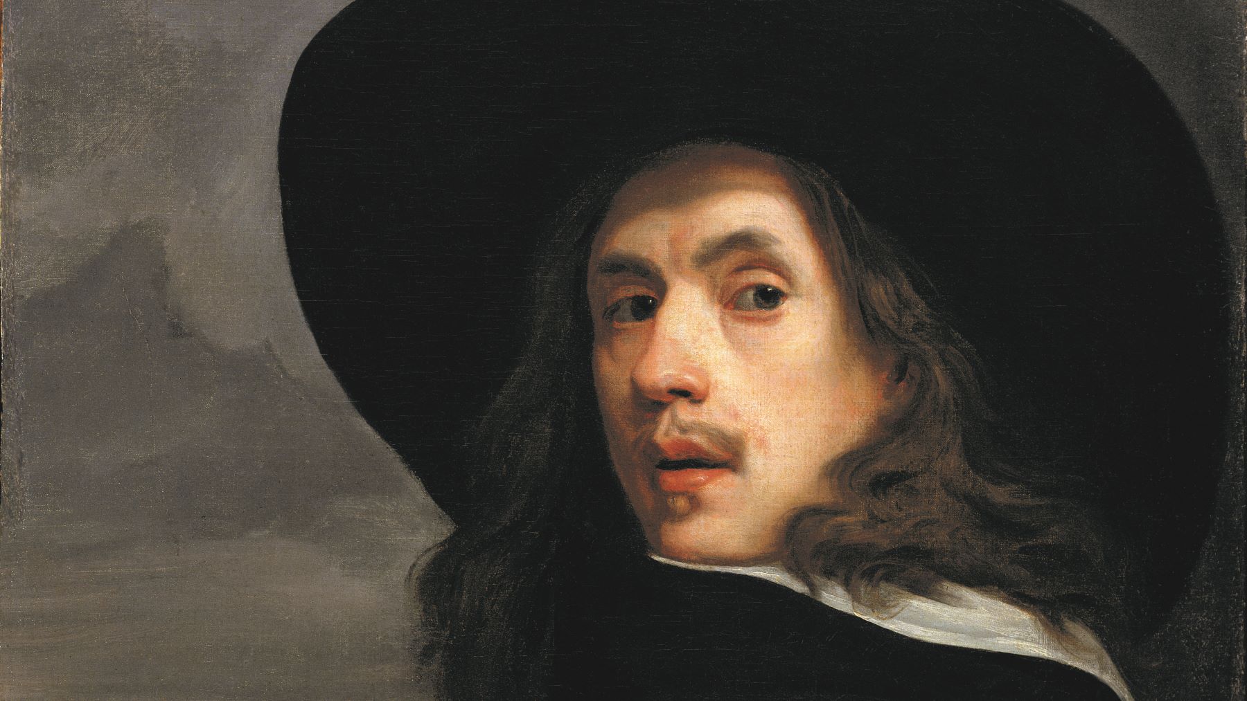 Painting of a man wearing a large black hat