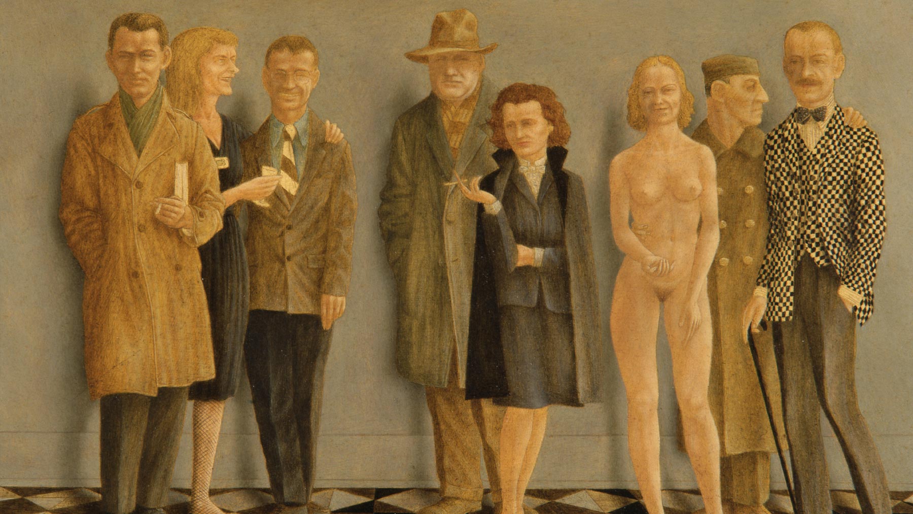 Detail of Karl Priebe, Gertrude Abercrombie, Dudley Huppler, Marshall Glasier, Sylvia Fein, a Friend, Arnold Dadian and Myself by John Wilde