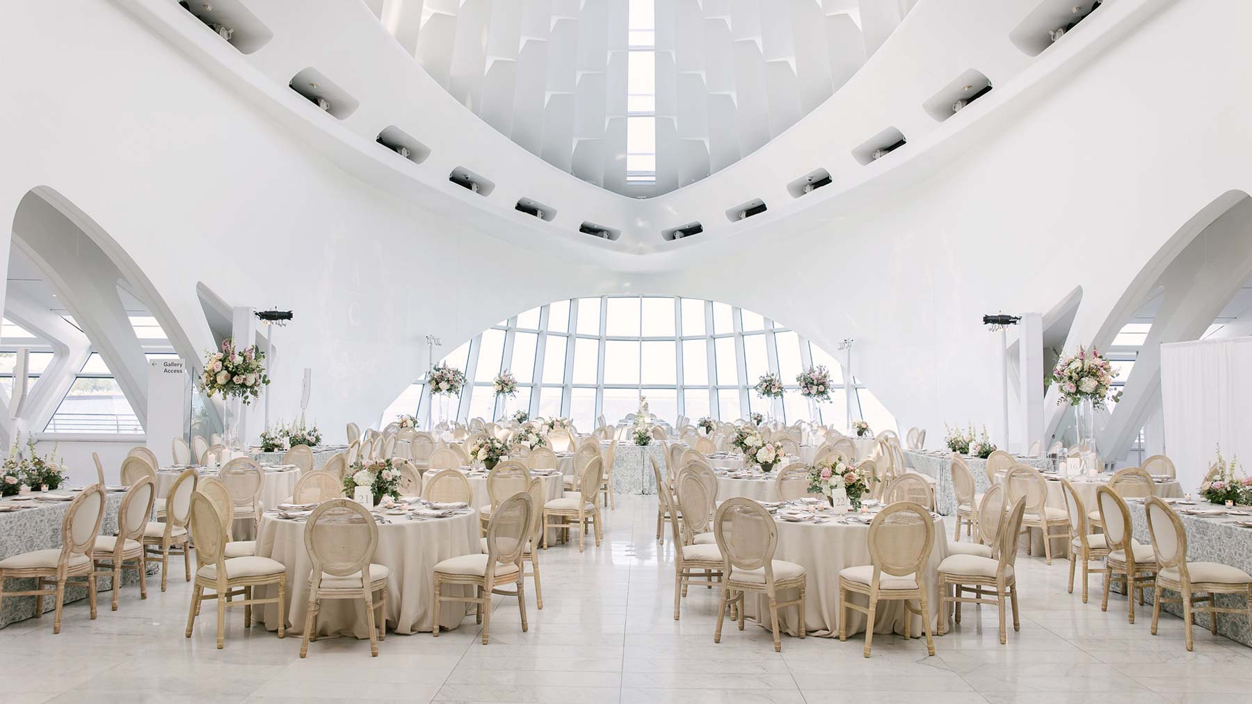 Wedding layout in Windhover Hall