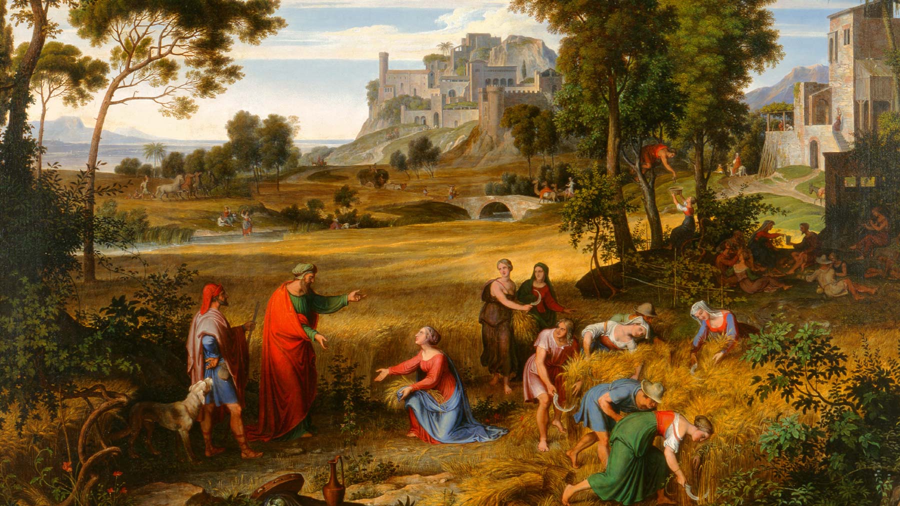 Detail of Landscape with Ruth and Boaz by Joseph Anton Koch