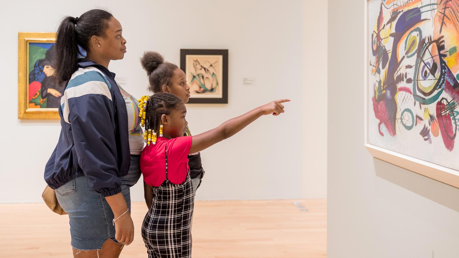 Woman with two small children