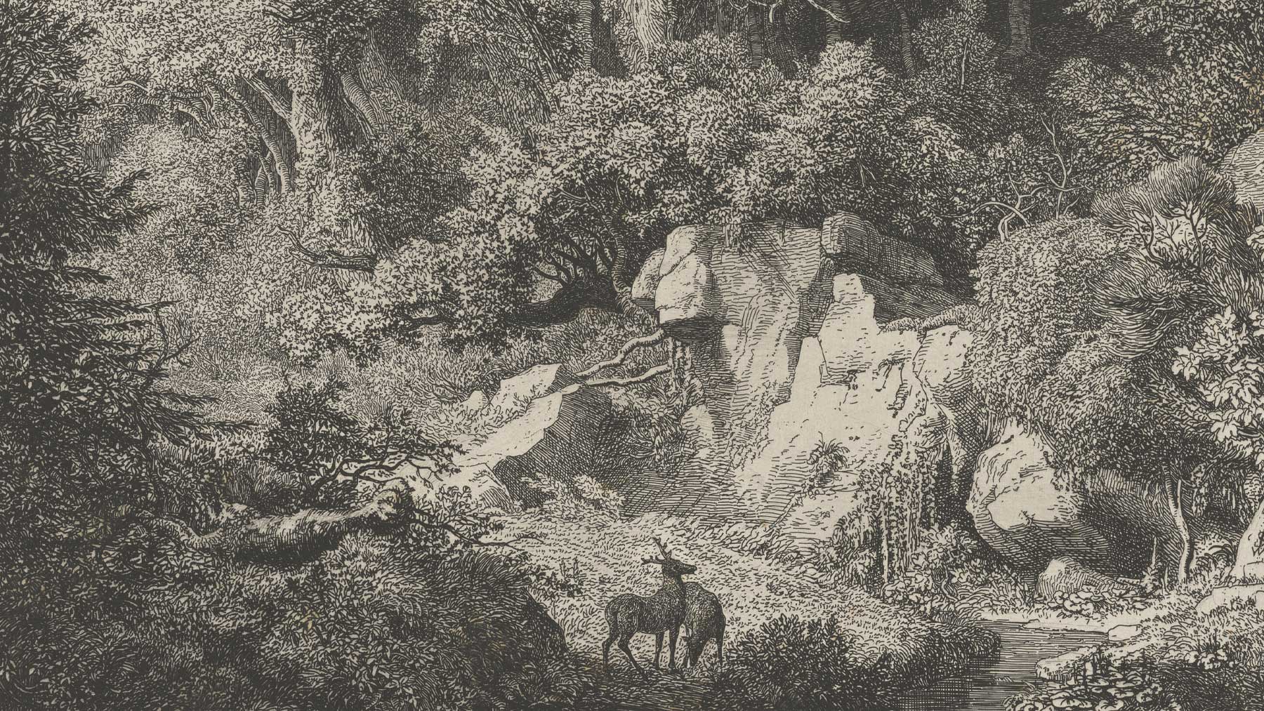 Detail of In the Park Chigi by Johann Wilhelm Schirmer