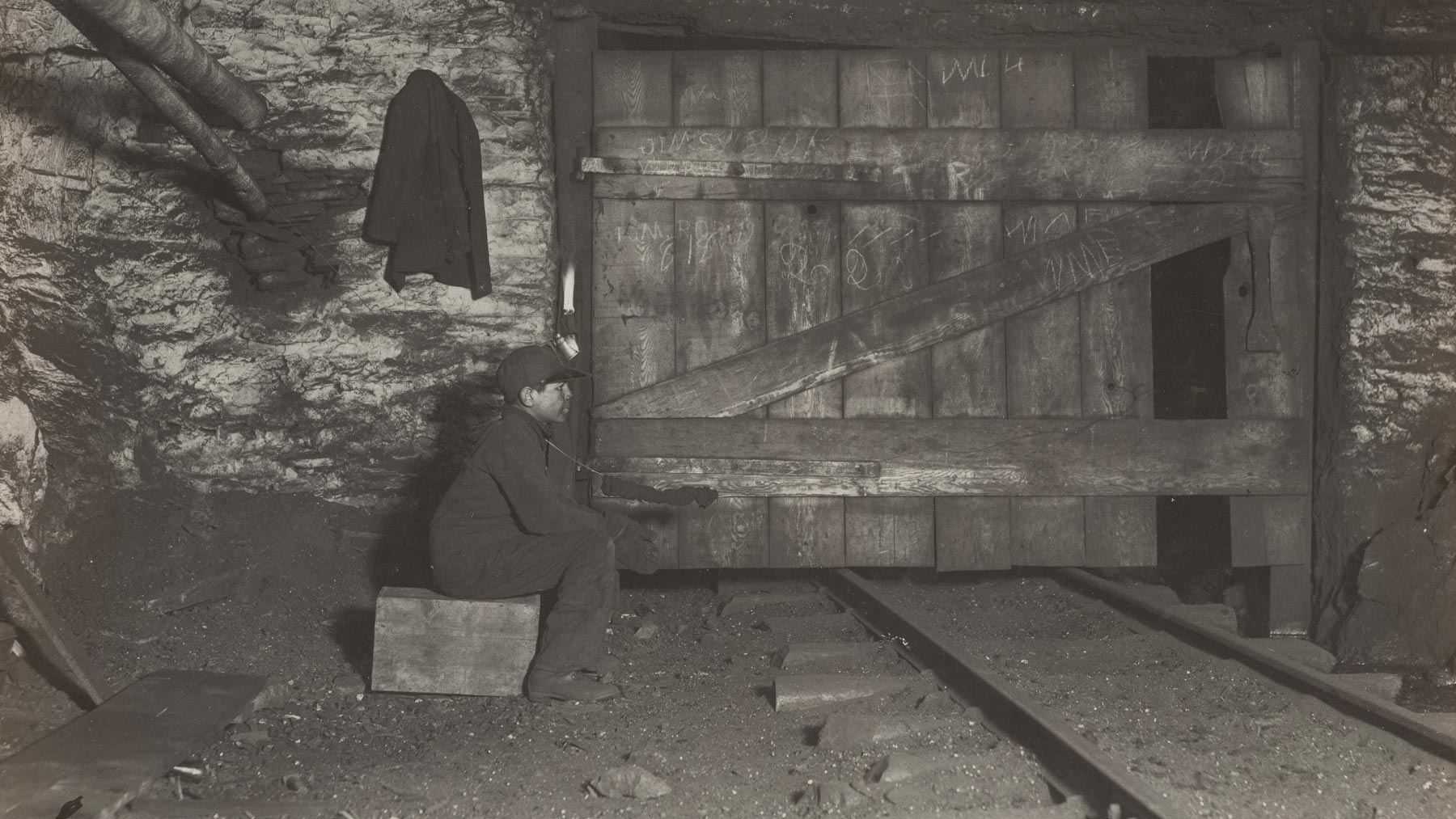 Detail of A Lonely Job. Willie Bryden, a Nipper, 13 Yrs Old, Pittston, Pa. by Lewis Wickes Hine