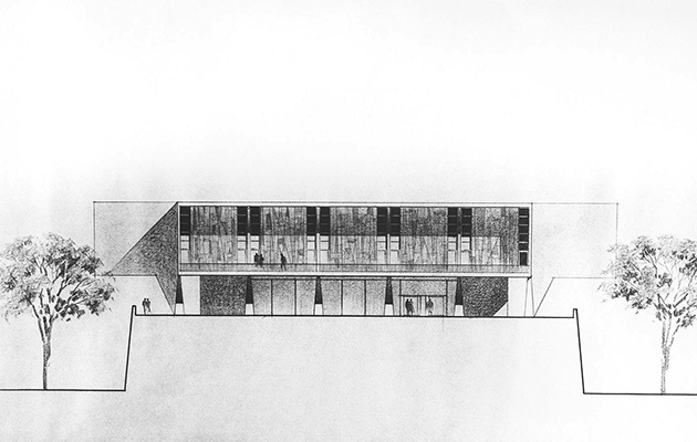Image: Saarinen architectural drawing