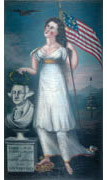 Unidentified Artist, “Liberty and Washington”, Window Shade